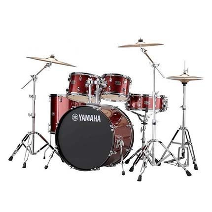 Batería Yamaha Rydeen 22",10",12",16",14" Incluye Herrajes Y Platos Paiste 101 Burgandy Glitter