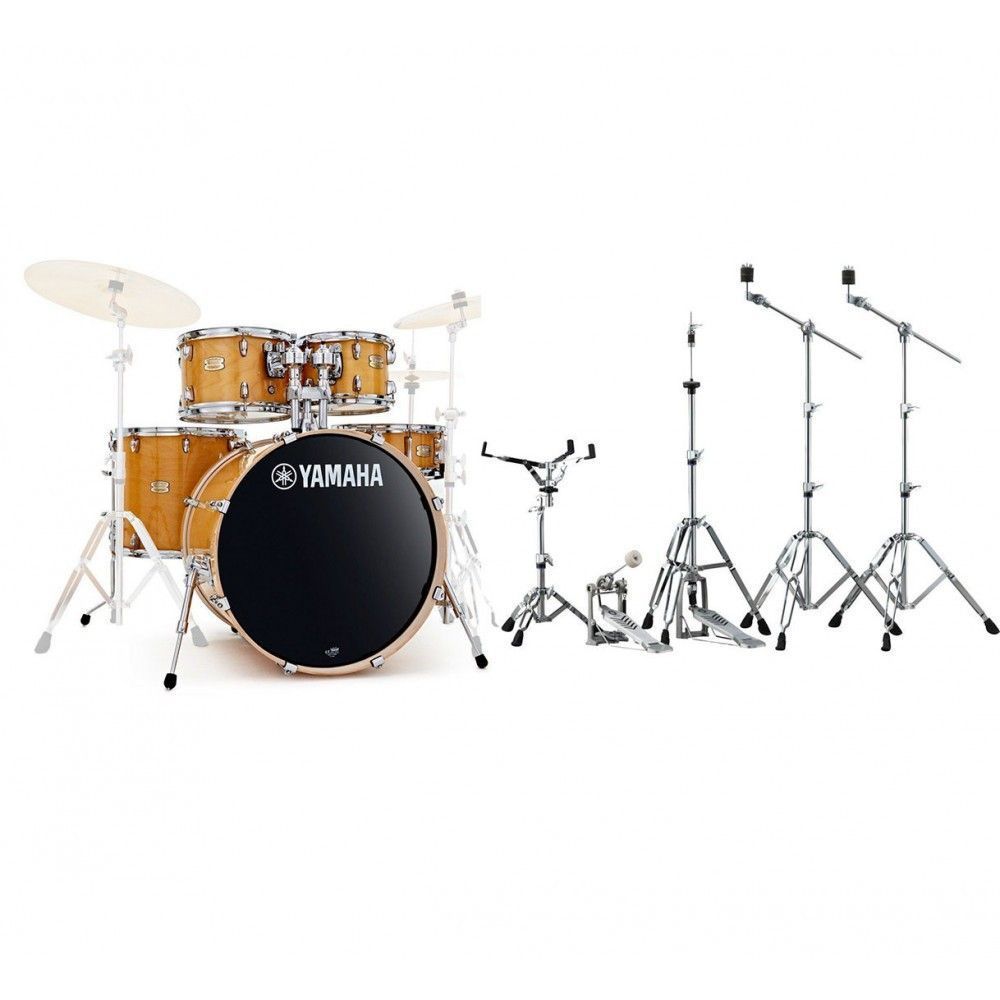 Batería Yamaha Stage Custom Birch natural Batería Yamaha Stage Custom Birch 20",10",12",14",14" Natural + Set De Herrajes Yamaha HW680W 5 piezas