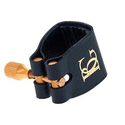 abrazadera cuero negro saxofon alto